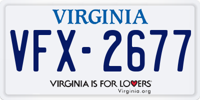 VA license plate VFX2677
