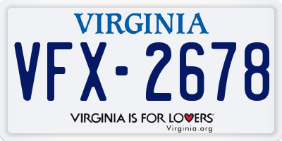 VA license plate VFX2678