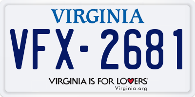 VA license plate VFX2681