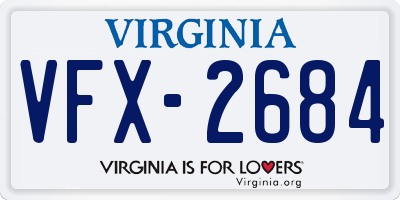 VA license plate VFX2684