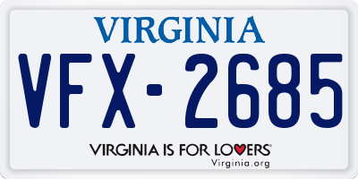 VA license plate VFX2685