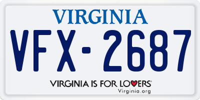 VA license plate VFX2687