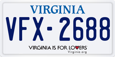 VA license plate VFX2688