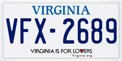 VA license plate VFX2689