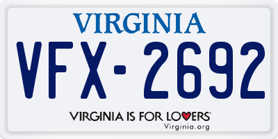 VA license plate VFX2692