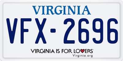 VA license plate VFX2696