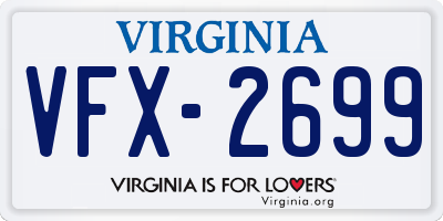 VA license plate VFX2699