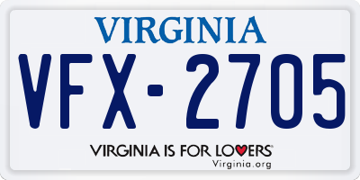 VA license plate VFX2705