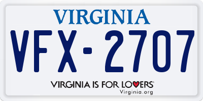 VA license plate VFX2707