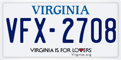VA license plate VFX2708