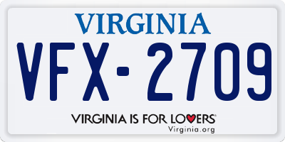 VA license plate VFX2709