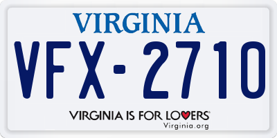 VA license plate VFX2710