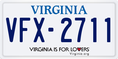 VA license plate VFX2711