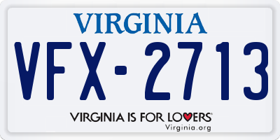 VA license plate VFX2713