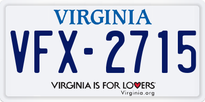 VA license plate VFX2715