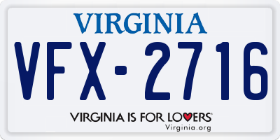 VA license plate VFX2716