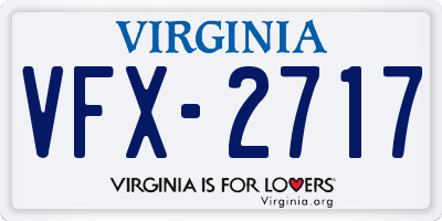 VA license plate VFX2717