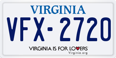 VA license plate VFX2720