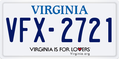 VA license plate VFX2721