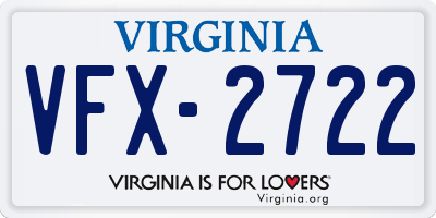 VA license plate VFX2722