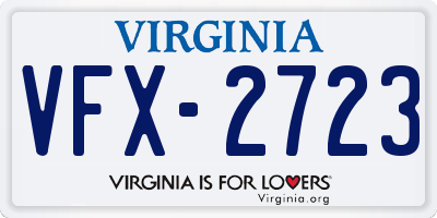 VA license plate VFX2723