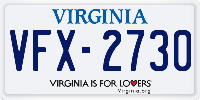 VA license plate VFX2730