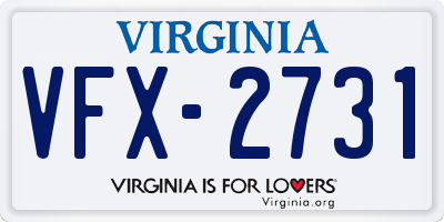 VA license plate VFX2731