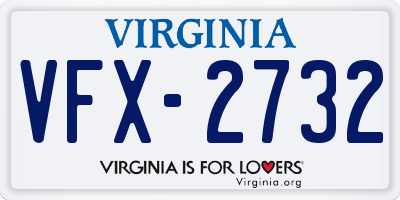 VA license plate VFX2732