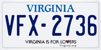 VA license plate VFX2736