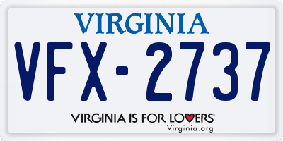 VA license plate VFX2737