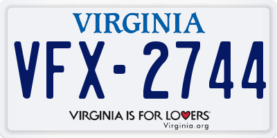 VA license plate VFX2744