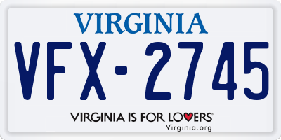 VA license plate VFX2745