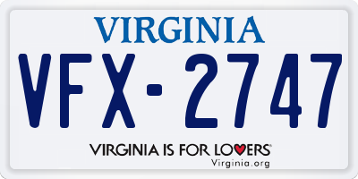 VA license plate VFX2747