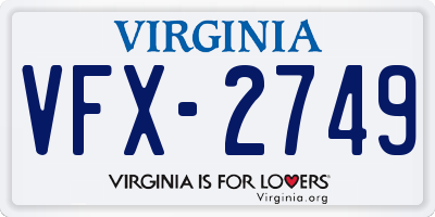 VA license plate VFX2749