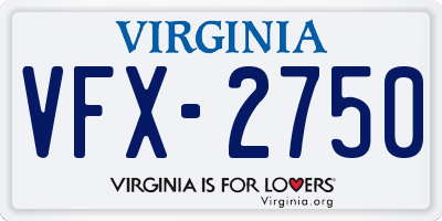 VA license plate VFX2750