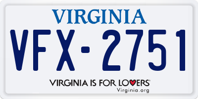 VA license plate VFX2751