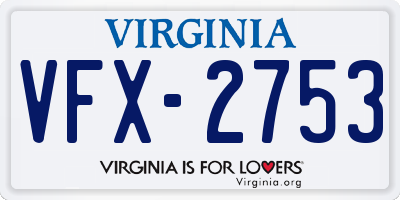VA license plate VFX2753