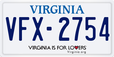 VA license plate VFX2754