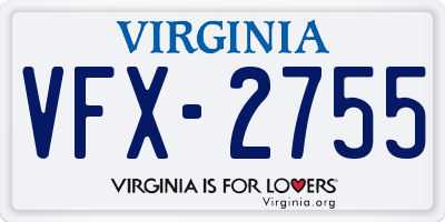VA license plate VFX2755