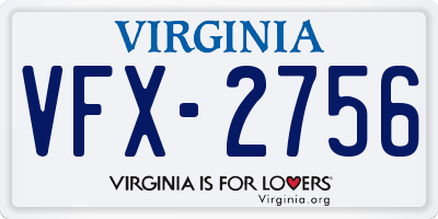VA license plate VFX2756