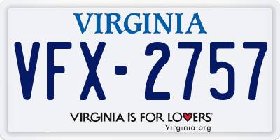 VA license plate VFX2757