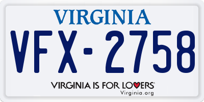 VA license plate VFX2758