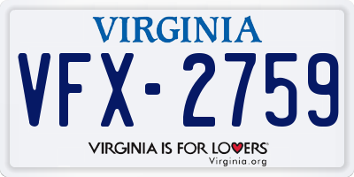 VA license plate VFX2759