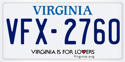 VA license plate VFX2760