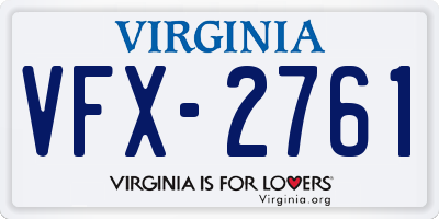 VA license plate VFX2761