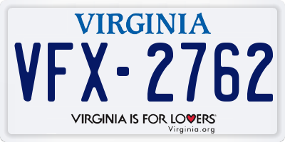 VA license plate VFX2762
