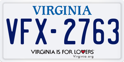 VA license plate VFX2763
