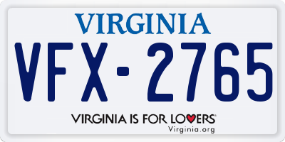 VA license plate VFX2765