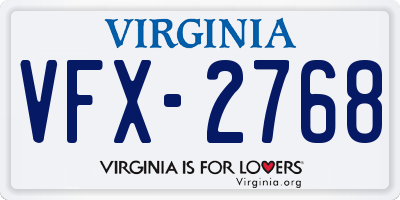 VA license plate VFX2768
