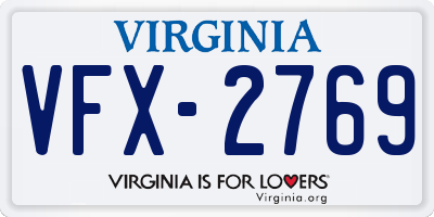 VA license plate VFX2769